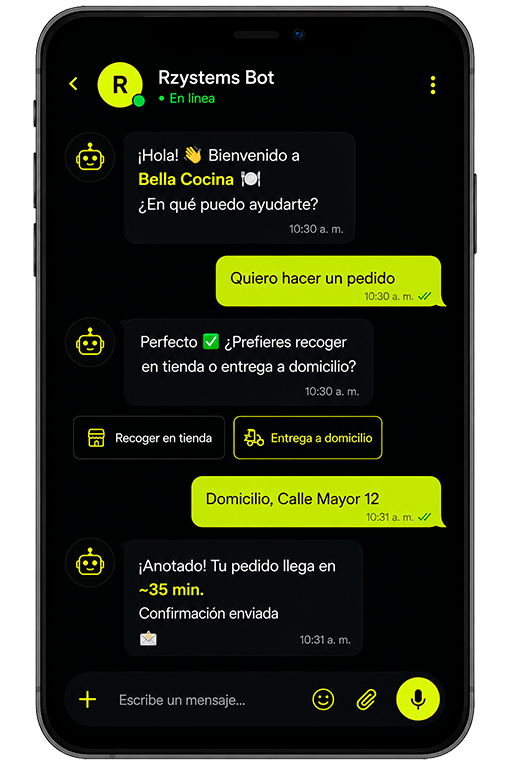 teléfono chat Zystem AI